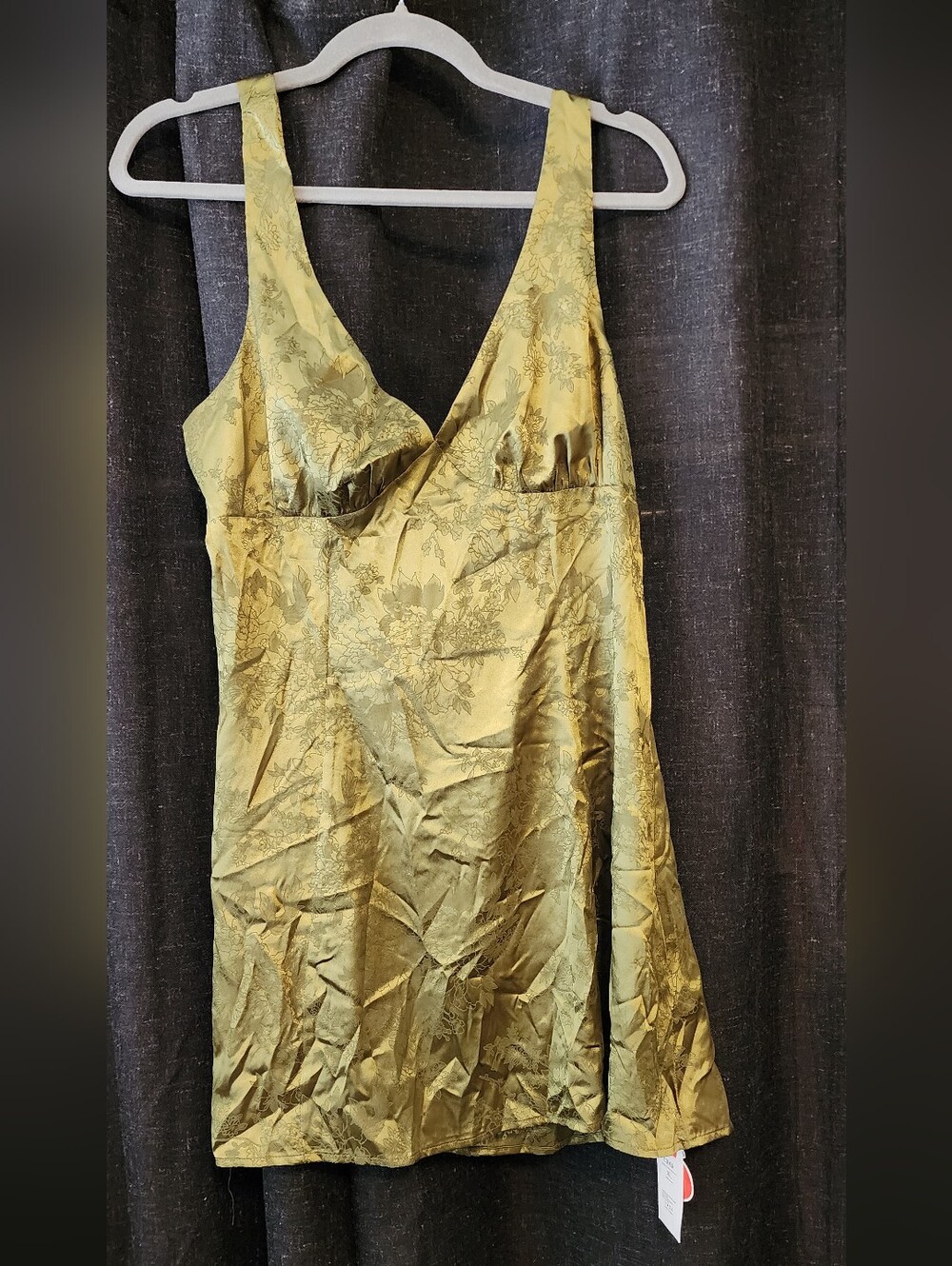Cider XL Green Gold Floral Brocade Sleeveless Dress Top NWT - Picture 2 of 6